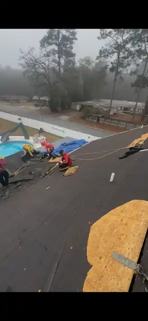 Before english — full roof storm damage