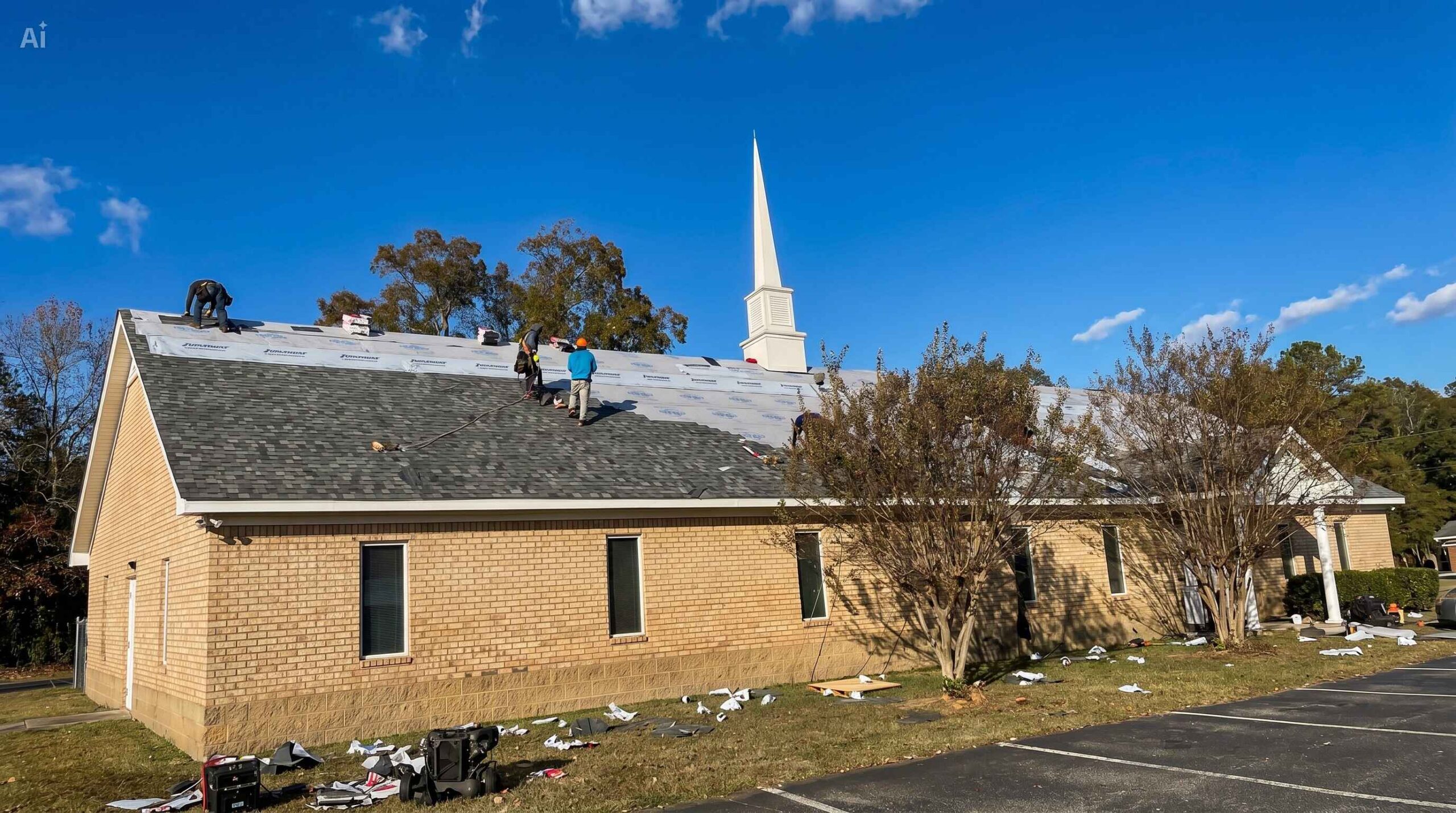 Baptist church roofing install — Dothan AL