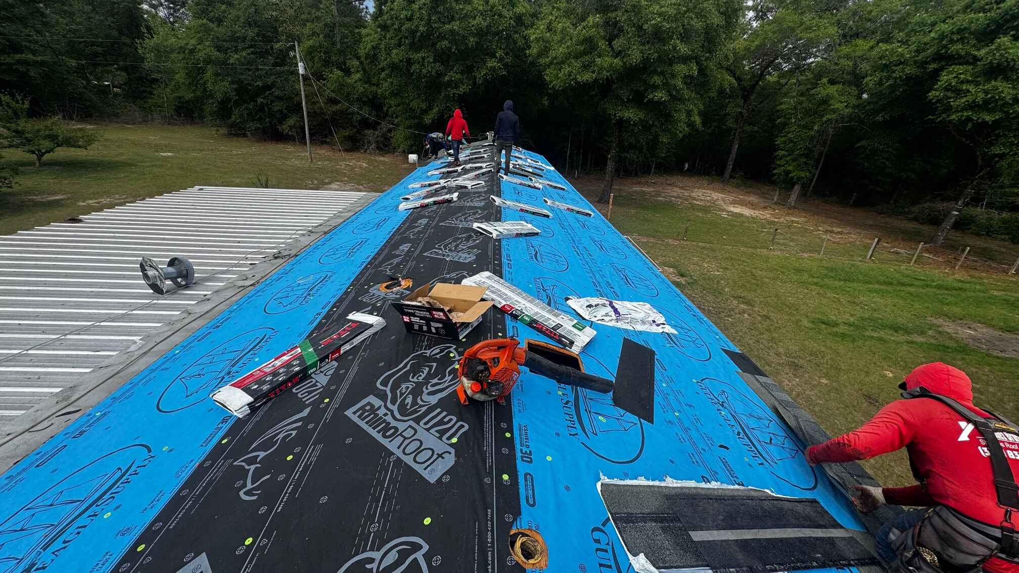 Roof repair project in Dothan AL by MAC Construction — geneva AL project before and after completed