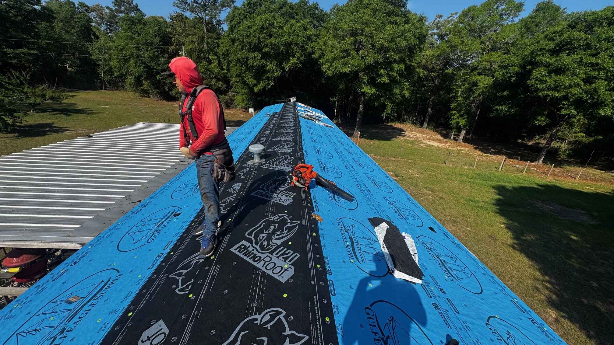 Roof repair project in Dothan AL by MAC Construction — geneva AL project before and after completed