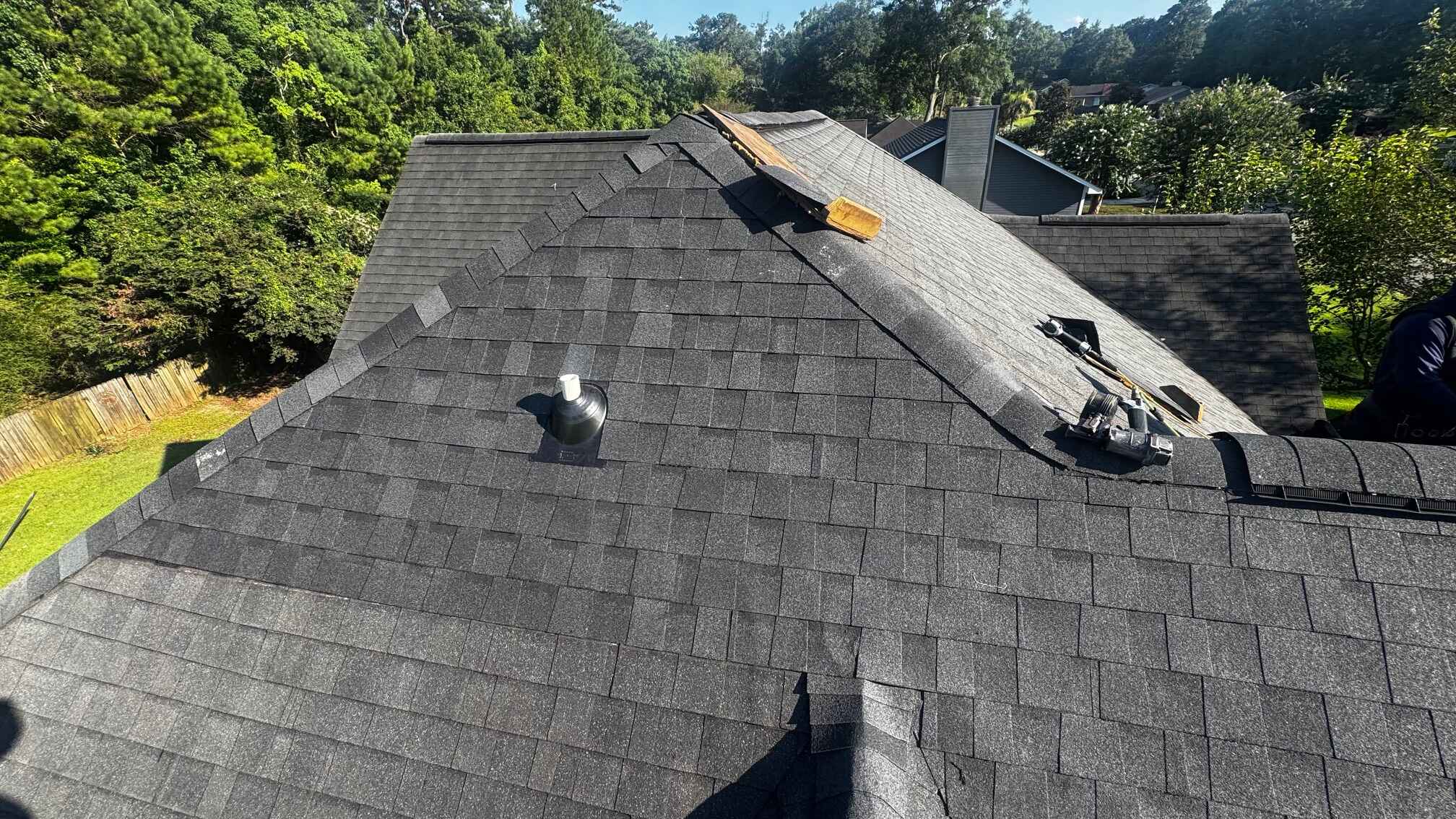 Dothan roof project, before, during and after